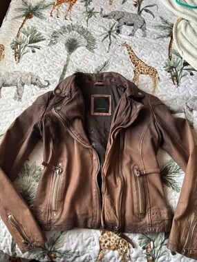 Mauritius ombré leather jacket brown